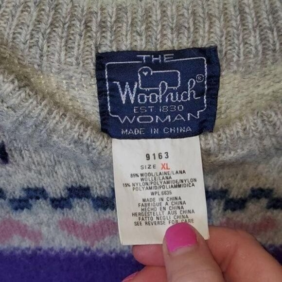 Woolrich Wool Knitted Graphics  Lambs, Bunnies & People LS Sz XL Sweater - Picture 4 of 8